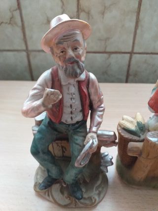Figuras porcelana vintage pareja ancianos