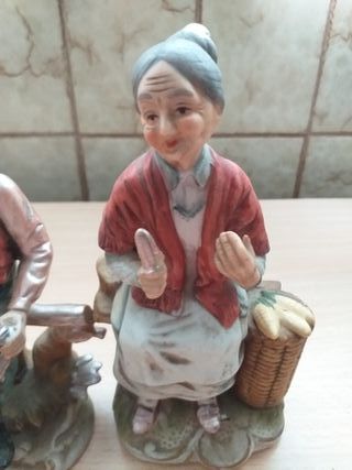 Figuras porcelana vintage pareja ancianos