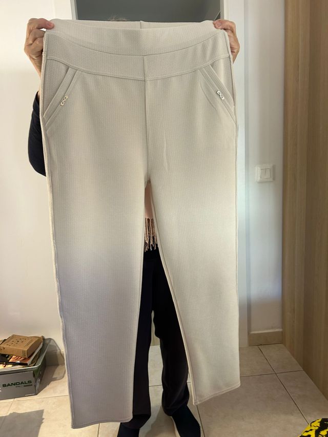 Pantalón beige/blanco mujer  2XL/3XL