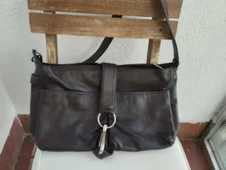 Bolso de piel marrón LUPO