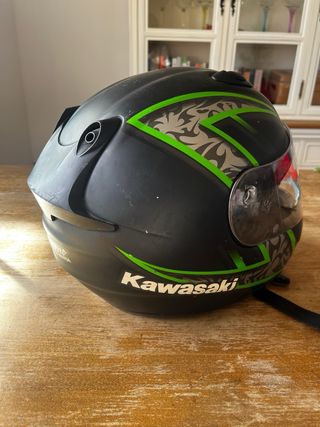 Casco Moto Kawasaki Talla S Negro/Verde