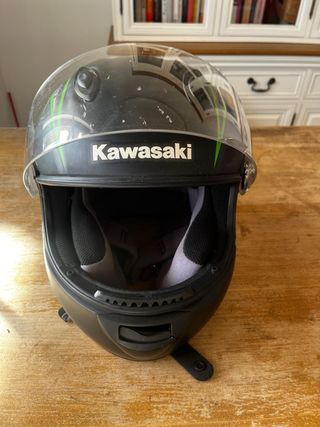 Casco Moto Kawasaki Talla S Negro/Verde