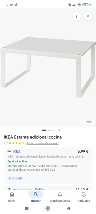 Estante extra Ikea blanco metal