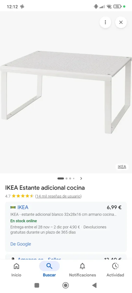 Estante extra Ikea blanco metal