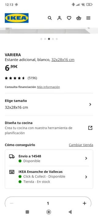 Estante extra Ikea blanco metal