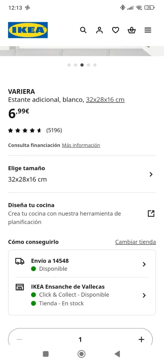 Estante extra Ikea blanco metal