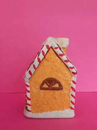 Portavelas Navidad Casa Pan de Jengibre