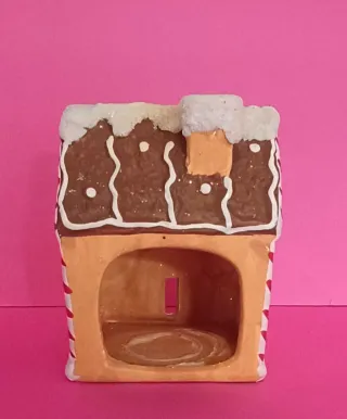 Portavelas Navidad Casa Pan de Jengibre