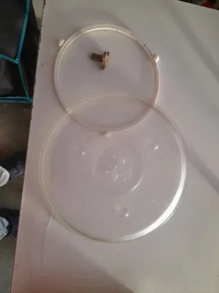 Plato giratorio microondas con eje y carro
