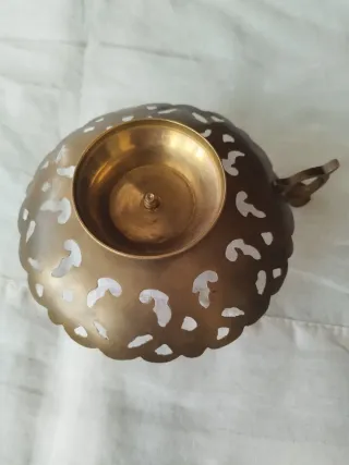 Candelabro antiguo latón esmaltado