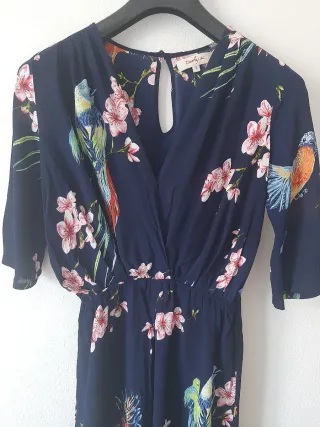 Mono Derhy estampado pájaros y flores