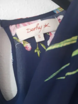 Mono Derhy estampado pájaros y flores