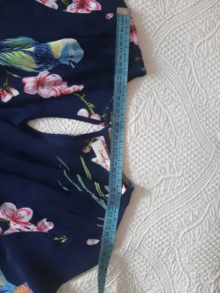 Mono Derhy estampado pájaros y flores