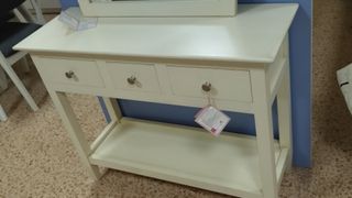 Recibidor con espejo madera blanco roto NUEVO