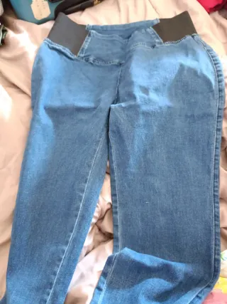 Vaqueros premamá cintura alta con goma equivale xl