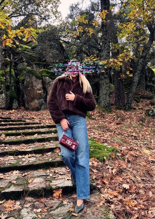 Chaqueta pelo Zara Talla L Tabaco