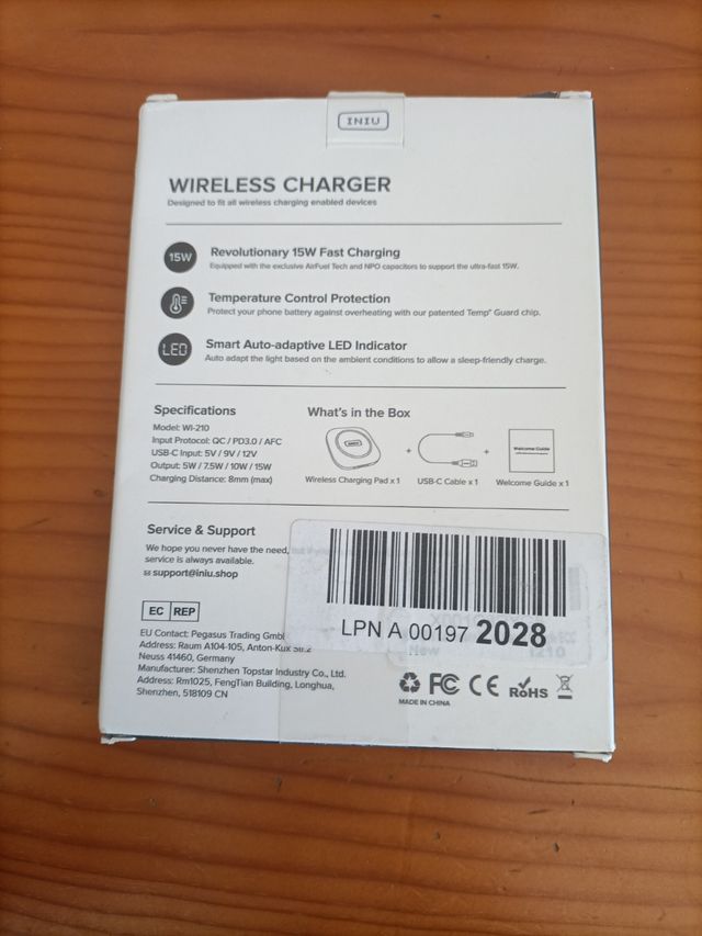 Cargador inalámbrico