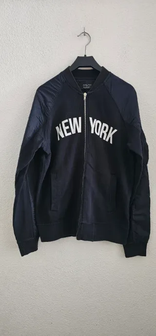 Sudadera Zara Man New York Negra