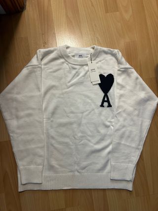 Jersey AMI Paris Blanco Corazón Negro