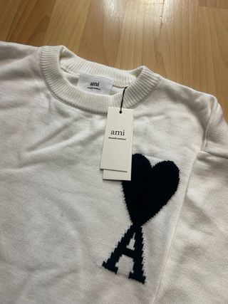 Jersey AMI Paris Blanco Corazón Negro