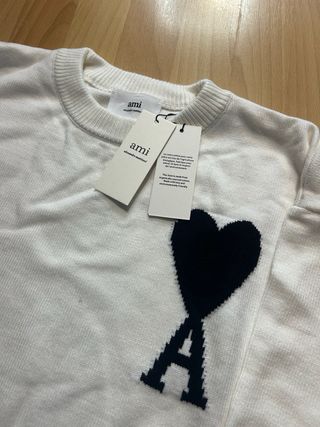 Jersey AMI Paris Blanco Corazón Negro