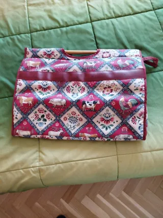 Bolsa de costura con estampado de granja