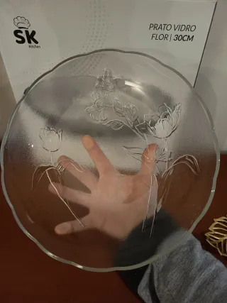 Prato de vidro SK Kitchen Flor 30cm