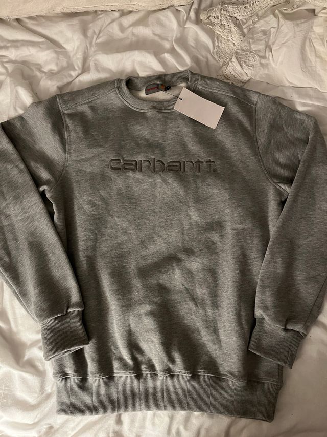 Sudadera Carhartt gris cuello redondo