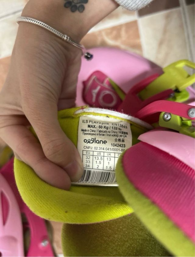 Patines Oxelo rosas talla ajustable