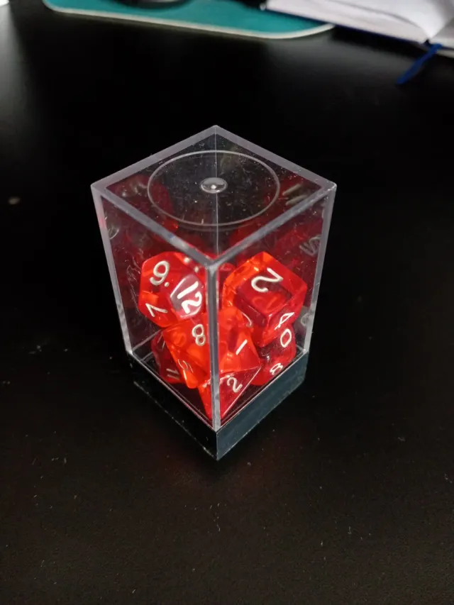 Pack dados rol rojos translúcidos