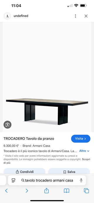 Tavolo Armani Casa Trocadero