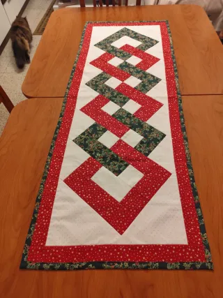 Camino de mesa patchwork algodón hecho a mano