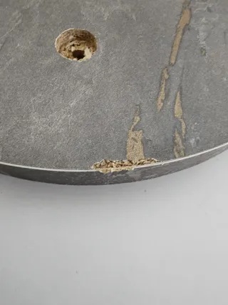 Set di tre tavolini nido rotondi in marmo grigio