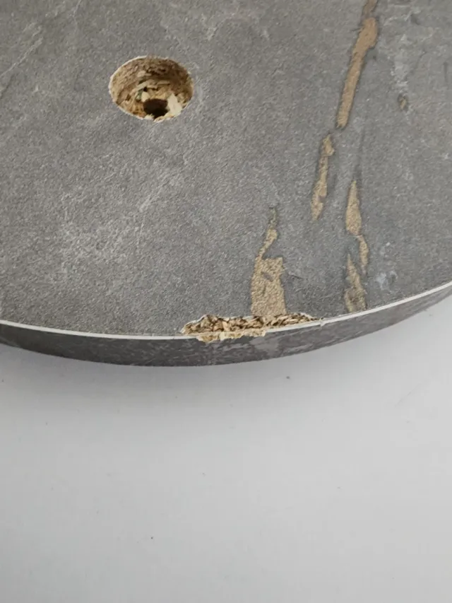 Set di tre tavolini nido rotondi in marmo grigio