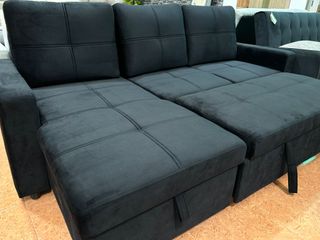 Sofá Cama Negro con Arcón
