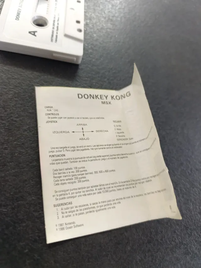 Juego MSX Donkey Kong (Nintendo)