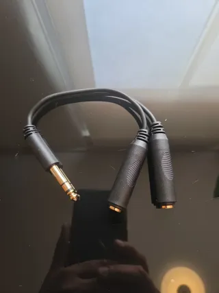 Adaptador Audio Splitter 6.35mm a 2x 3.5mm