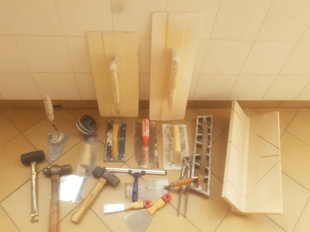 Lote herramientas albañil paleta yesero