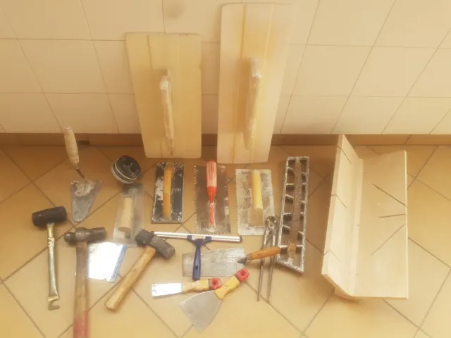 Lote herramientas albañil paleta yesero