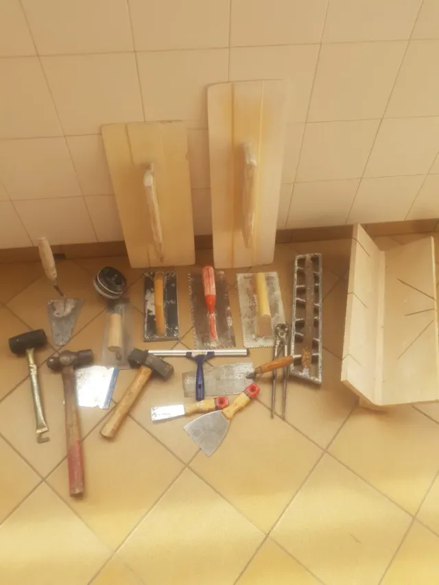 Lote herramientas albañil paleta yesero