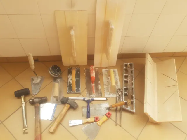 Lote herramientas albañil paleta yesero