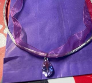 Conjunto Collar y Pendientes Lila Vintage