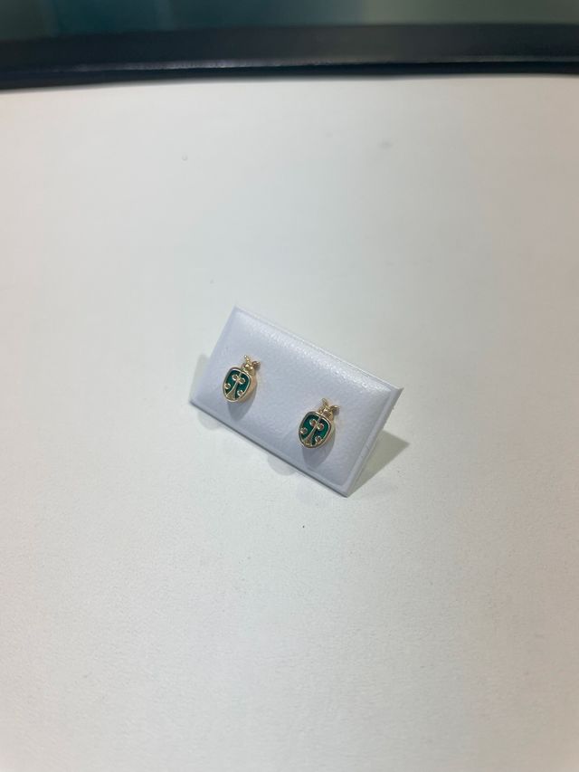 Pendientes Oro 18K Malaquita