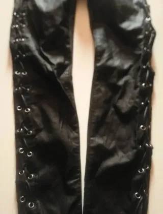 Pantalones Sexy cuero con cordones