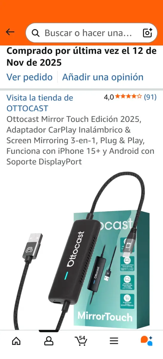 Adaptador CarPlay Inalámbrico Ottocast