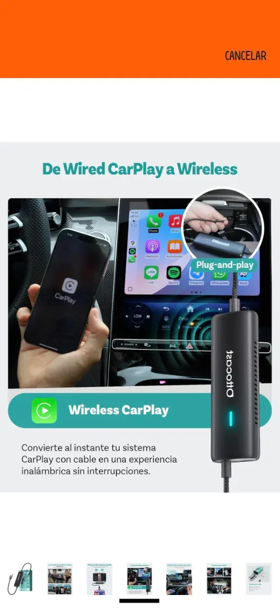 Adaptador CarPlay Inalámbrico Ottocast