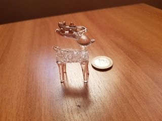 Decorazione Renna Natale Vetro Dettagli Oro