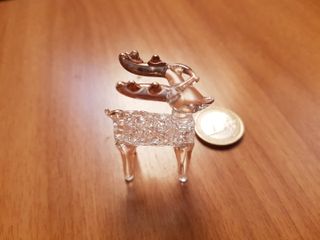 Decorazione Renna Natale Vetro Dettagli Oro
