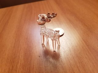 Decorazione Renna Natale Vetro Dettagli Oro