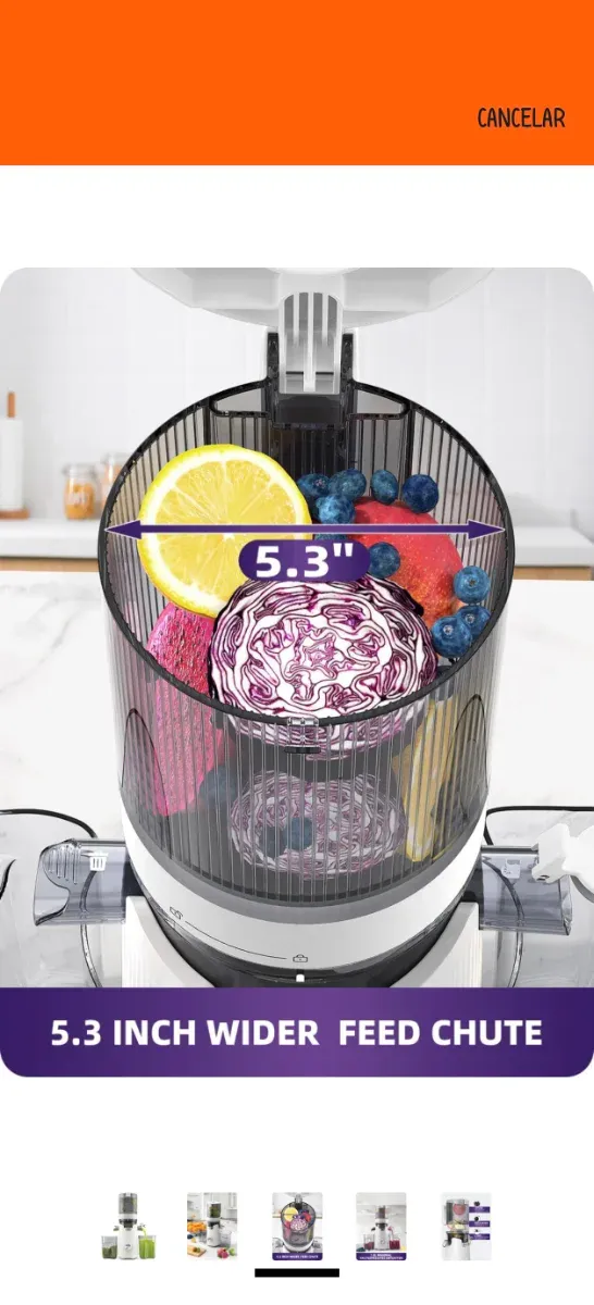 Exprimidor ACOQOOS verduras y frutas enteras